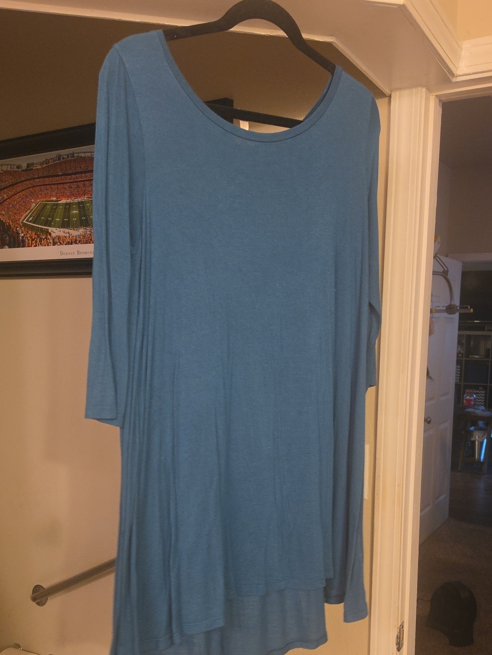 Love in Blue Scoop Neck Long Sleeve Tunic